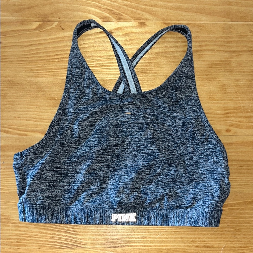 PINK Victoria's Secret Heathered Gray Sports Bra